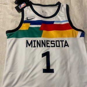 NWT Anthony Edwards Minnesota Timberwolves City Edition Jersey Youth Lg